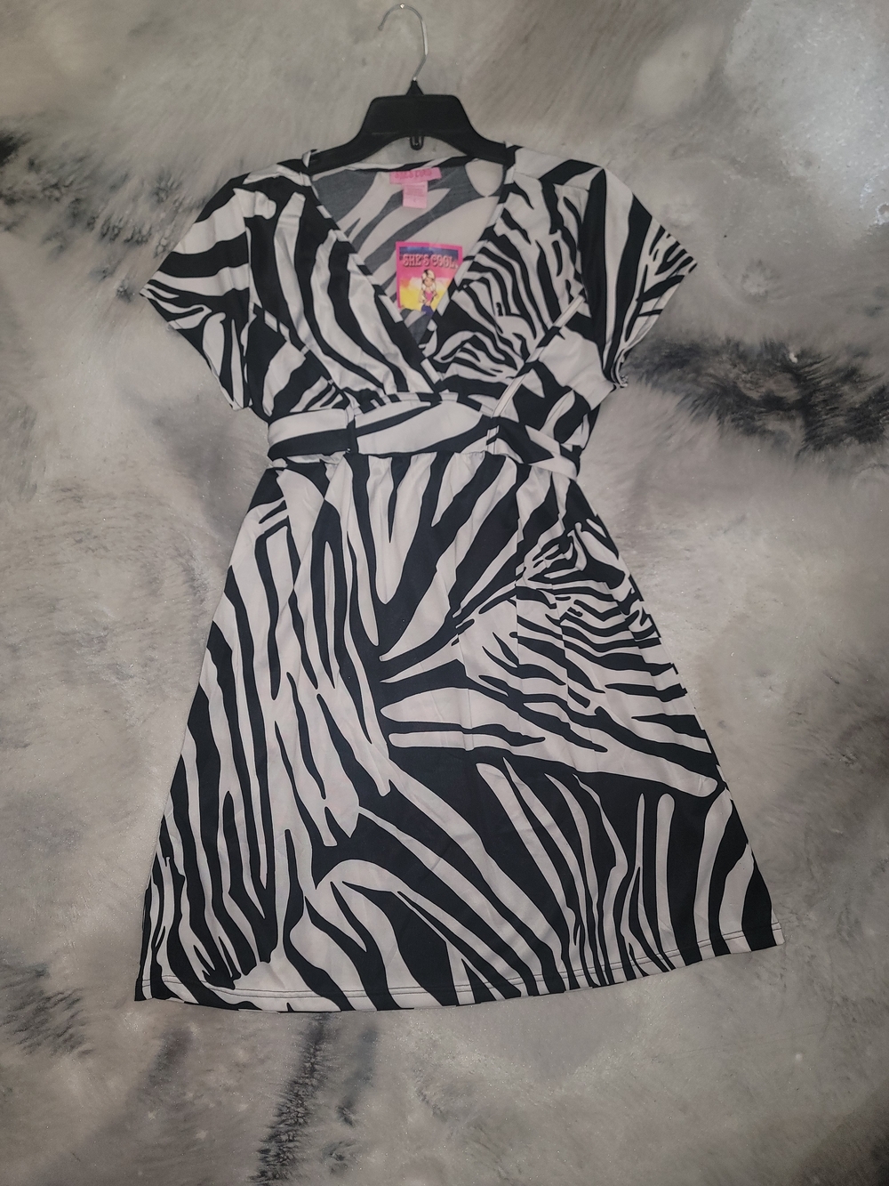 She's Cool Black and White Zebra Print Mini Dress
